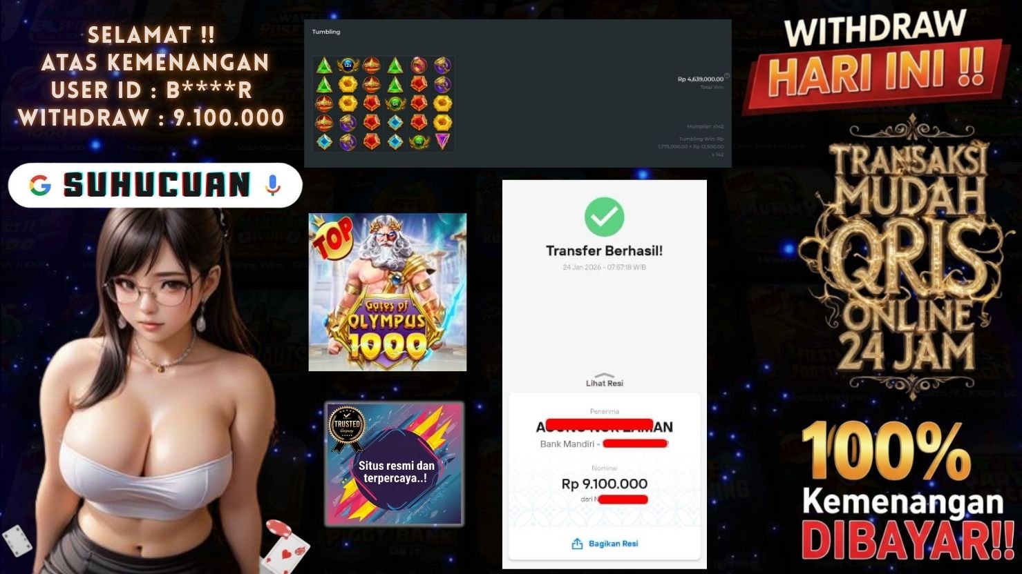 SUHUCUAN JACKPOT SLOT GATES OF OLYMPUS 1000